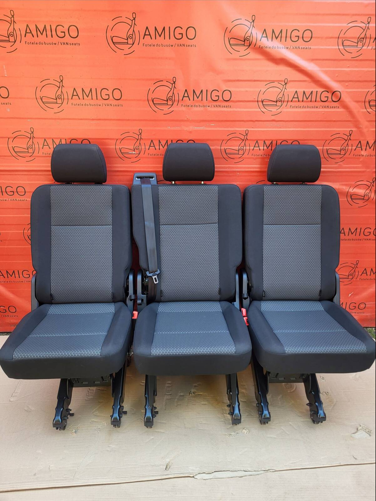 Bench rear triple seat VW T6.1 T6 Transporter BRICKS t5 3x single 1+1+1