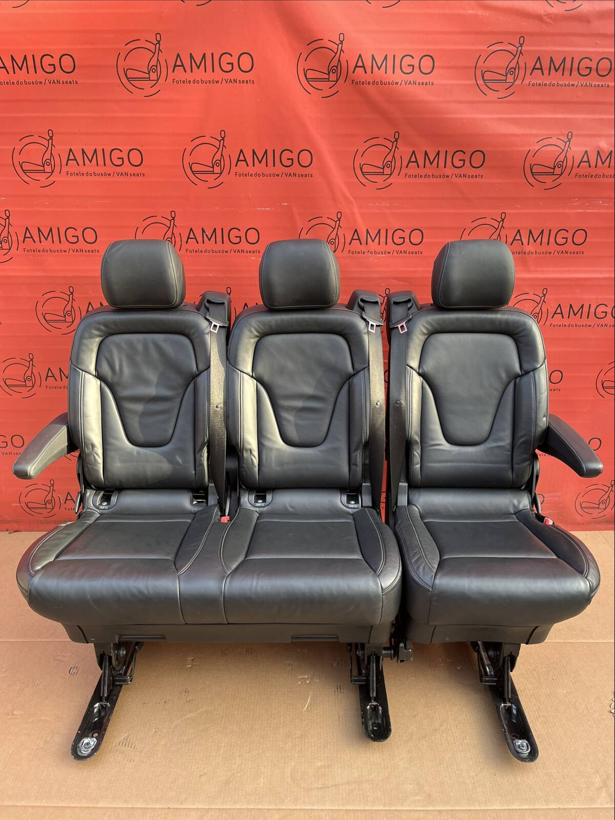 Rear Seat Triple bench single 2+1 Mercedes V-class W447 Black Nappa Leather RHD