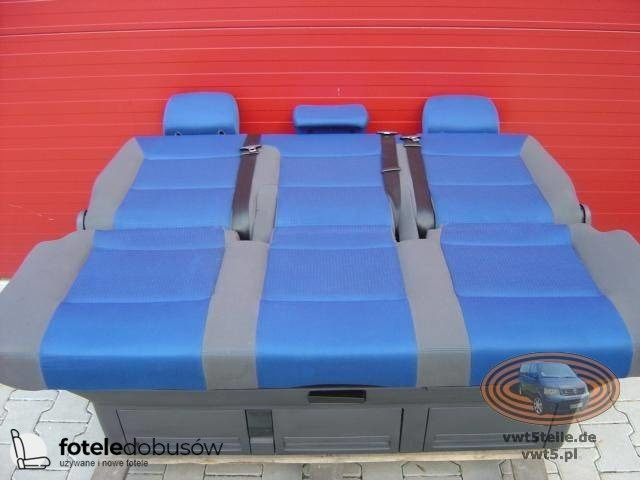 Bench rear triple seat VW T5 Multivan Caravelle Anthracite Blue