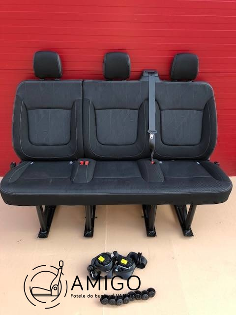 Seat triple bench Renault Trafic Opel Vauxhall Vivaro NV300 Talento belts set
