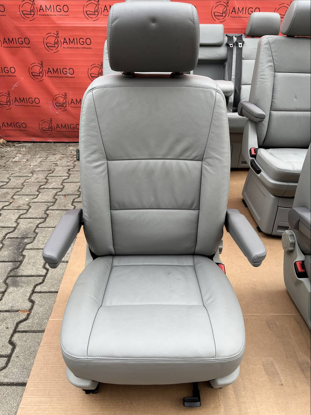 SET Driver passenger swivel Bench rear triple seat leather grey VW T5.1 T5 Multivan Caravelle