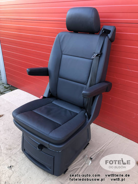 Seat single swivel VW T5.1 Multivan Caravelle anthracite leather rear t6