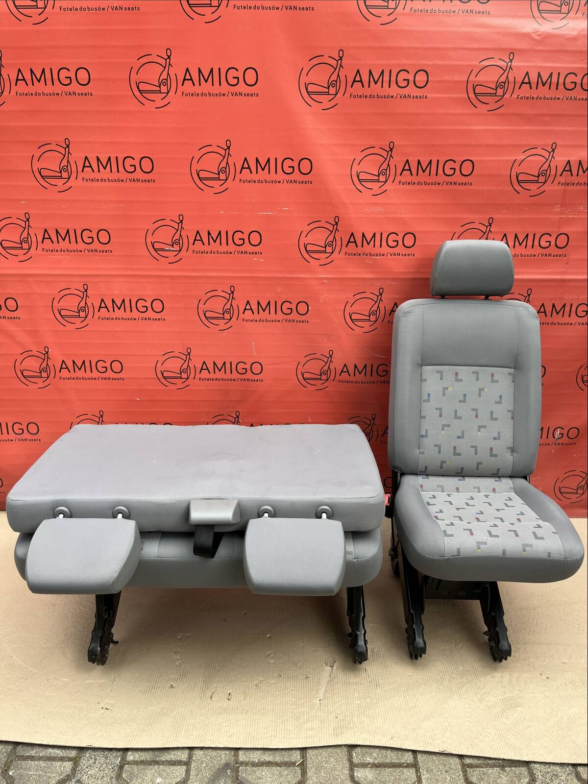 VW T5.1 T5 SET Bench rear double single seat Grey 2nd row