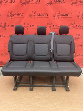 Seat triple bench Renault Trafic Opel Vauxhall Vivaro NV300 Talento Connect Black