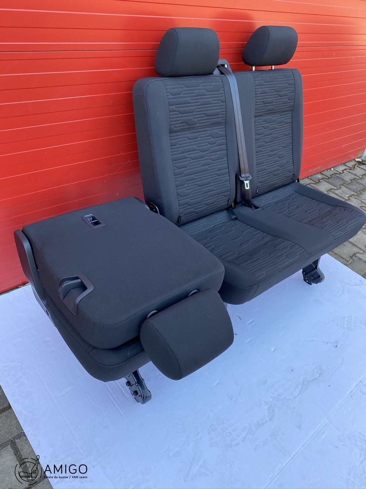 Bench rear triple seat VW T6.1 T6 Transporter Circuit Black single + double LHD