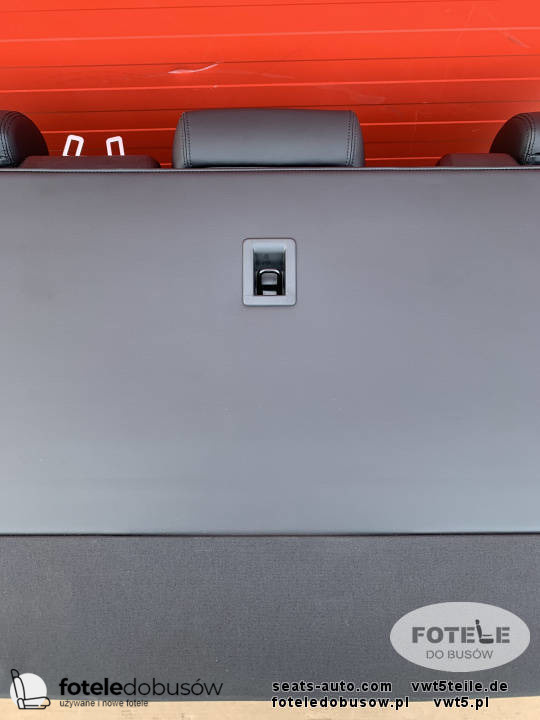 Bench rear triple seat VW T6 black leather SAVONA moonrock grey Multivan Caravelle t5