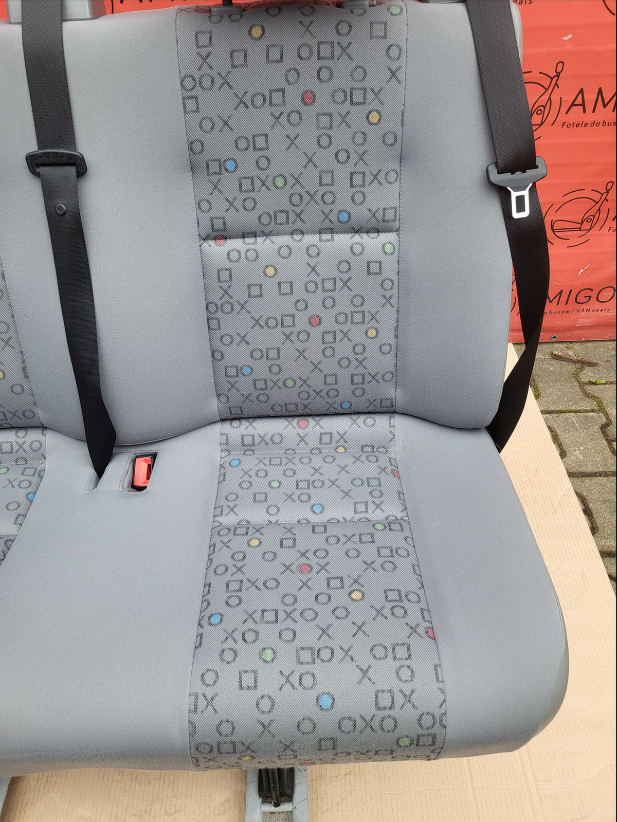 Seat VW Crafter I Mercedes Sprinter W906 2006-2016 rear triple bench OX armrest