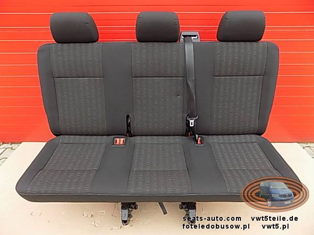 Bench rear triple seat VW T6 Transporter PANDU T5 | SET TO SECOND ROW belts moun