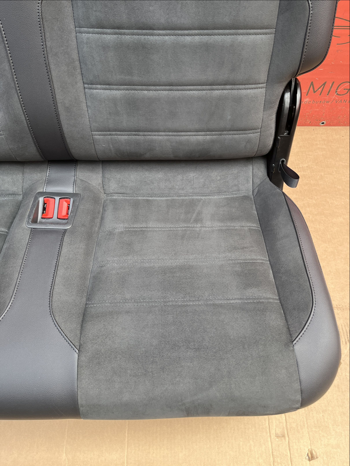 Seat rear bench double VW Caddy MAXI third row Alcantara Black