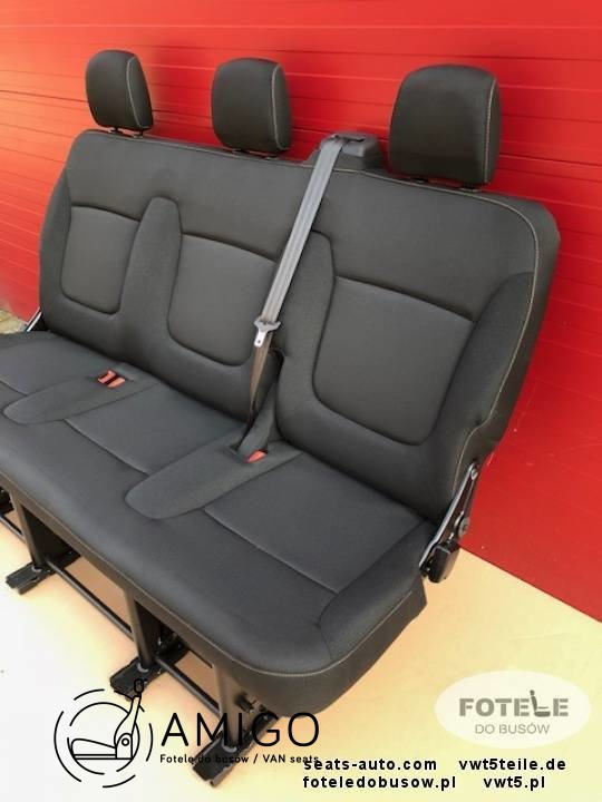 Seat triple bench Renault Trafic Opel Vauxhall Vivaro Talento NV300 belts set