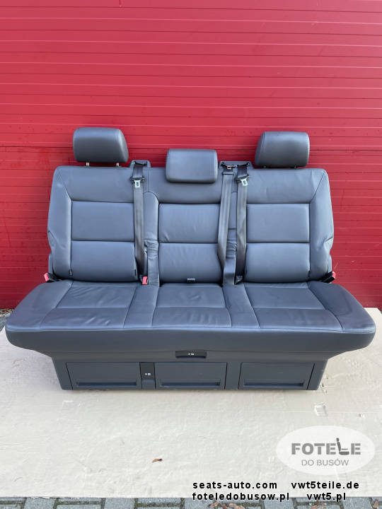 Bench rear triple seat VW T5 T5.1 anthracite leather Multivan Caravelle