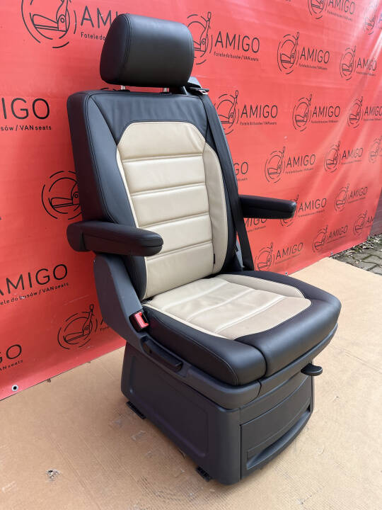 Seat VW T6 Multivan Caravelle Leather Desertbeige swivel rear T5 T6.1