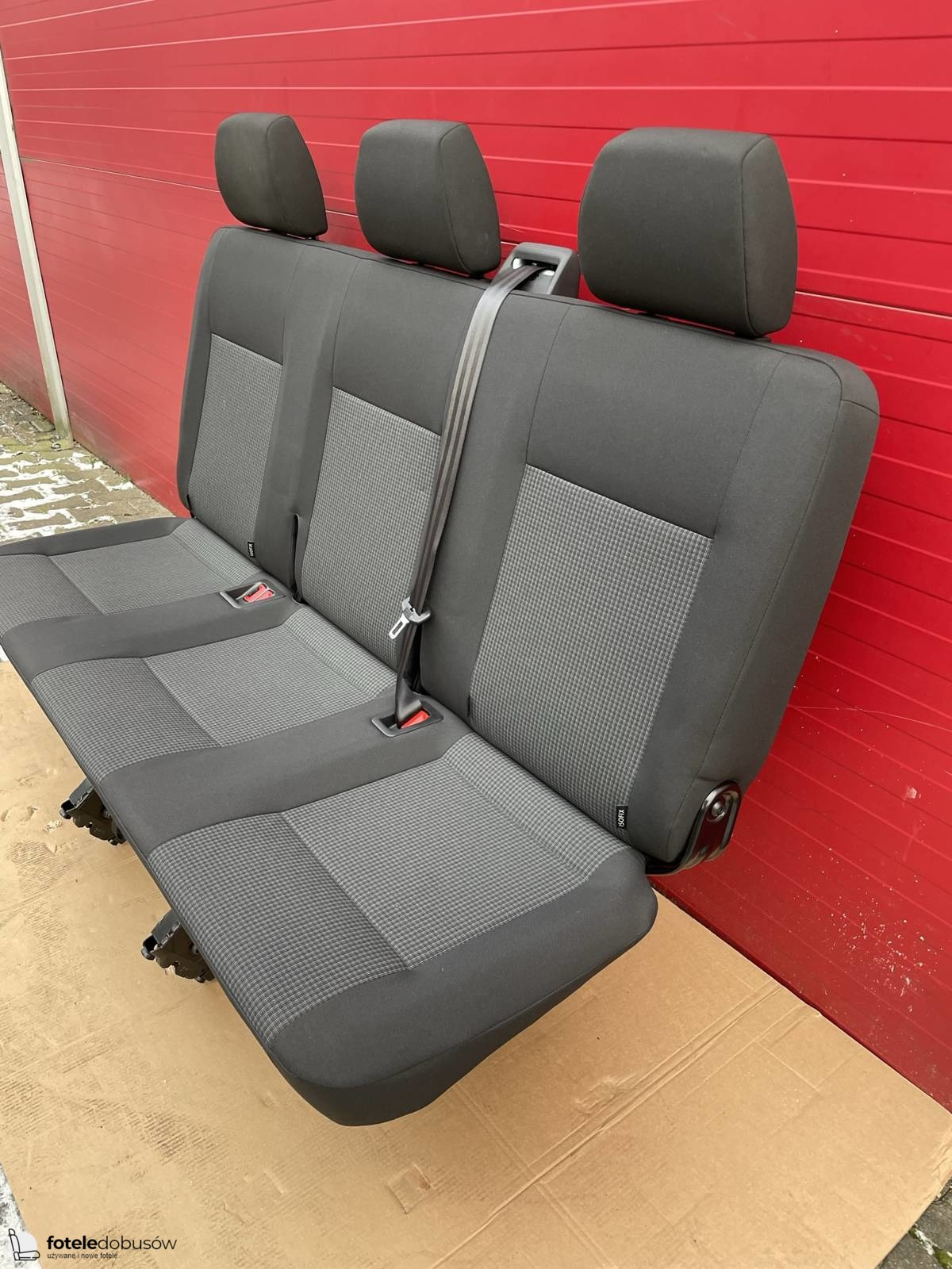 Bench rear triple seat VW T6.1 T6 Transporter Double Grid Black