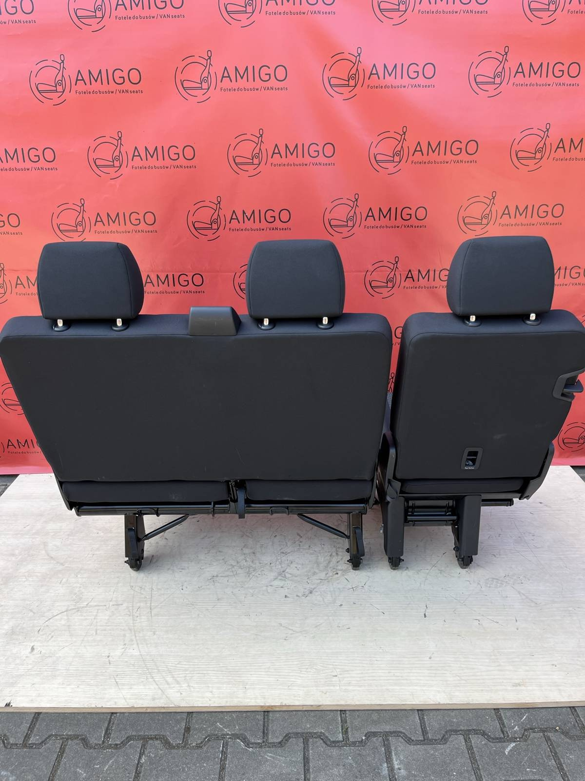 Bench rear triple seat VW T6 T5 Transporter KUTAMO single + double LHD
