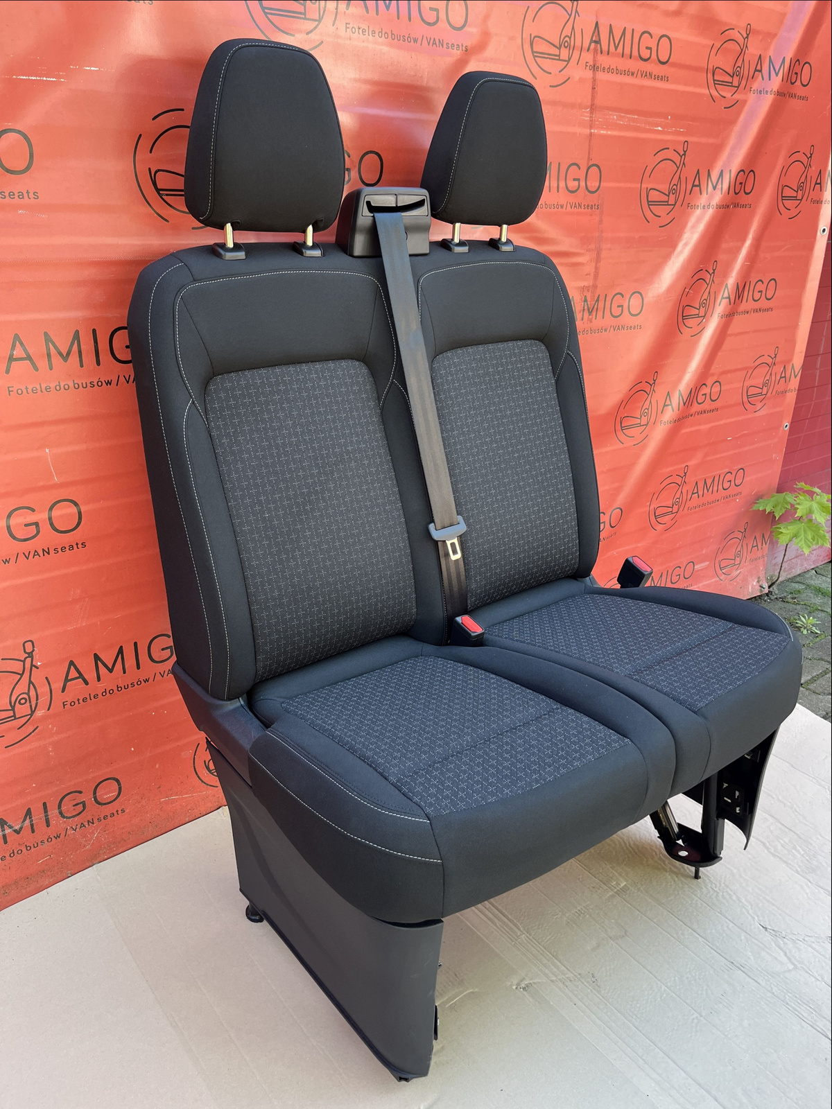 New Ford Transit Custom 23-25 Plus black onyx double front passenger seat LHD