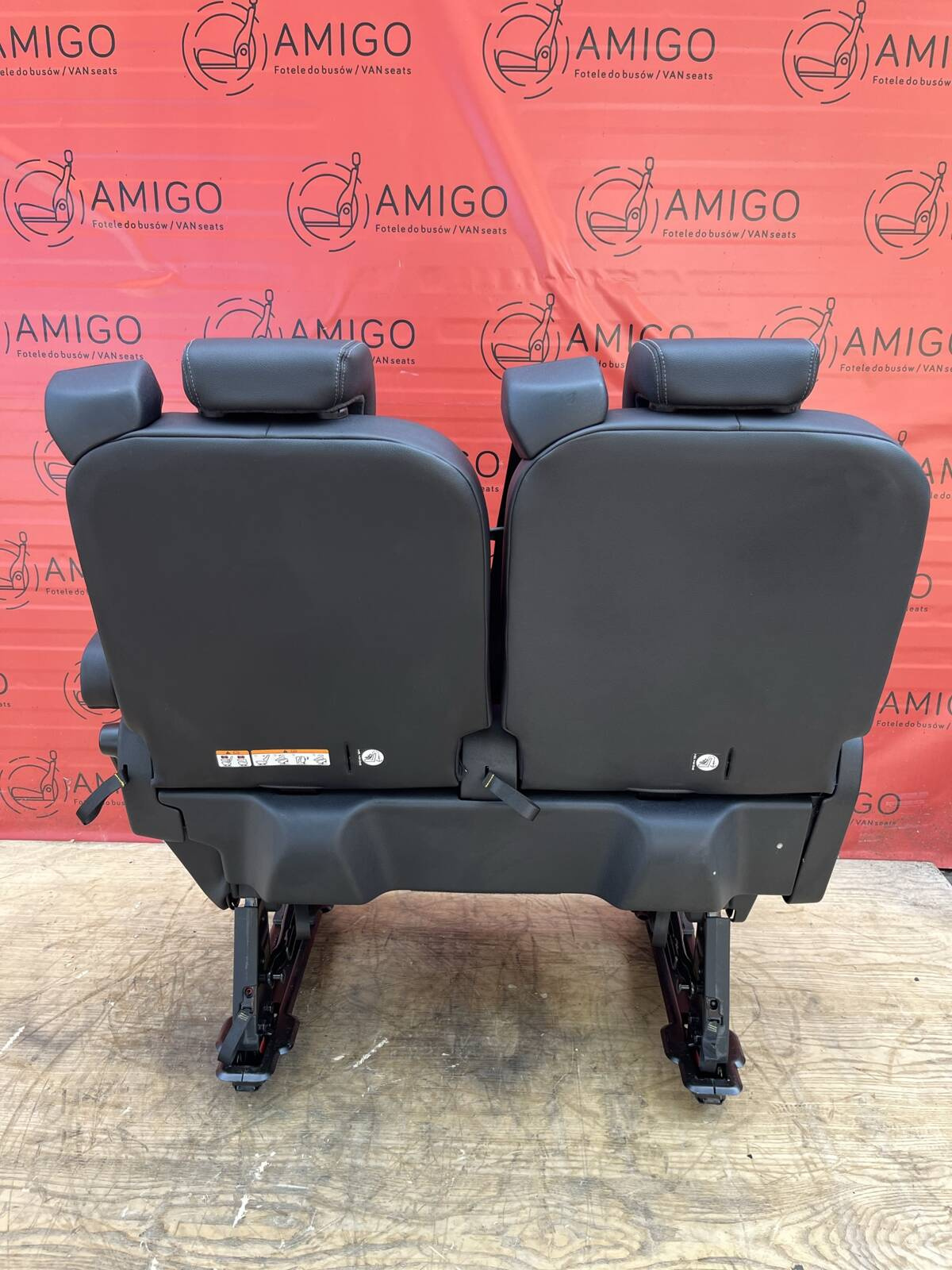 Seat Ford Transit Custom bench rear seat double Dark Palazzo Salerno Leather