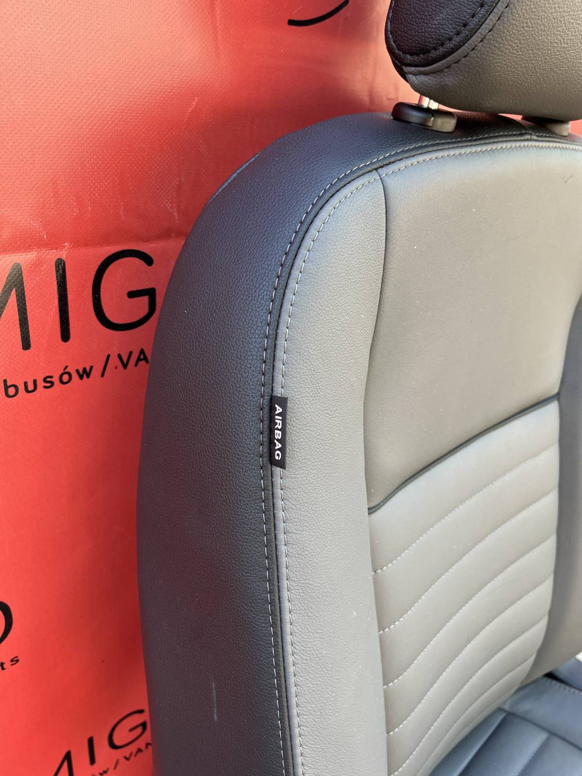 Ford Transit Custom Seat EU passenger | UK driver armrest 2012-2022 Salerno leather airbag