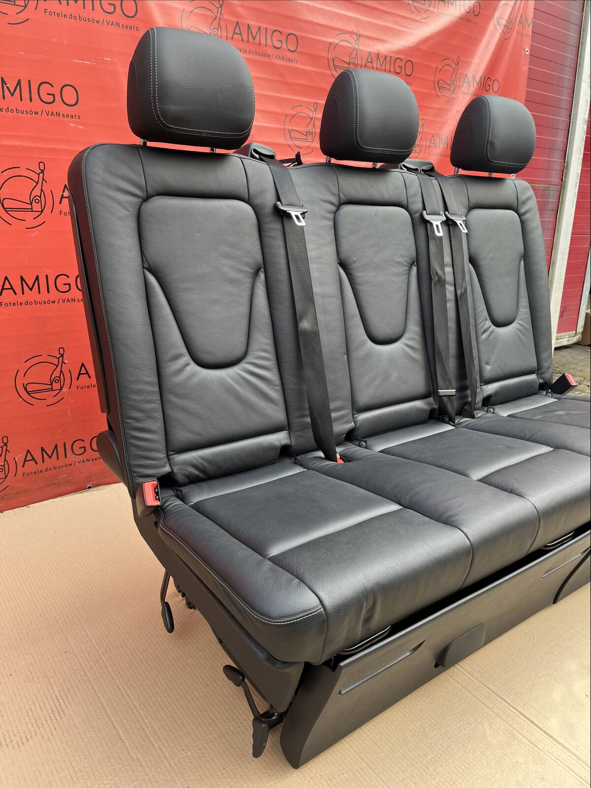 Seat rear bench bed Mercedes V-class W447 Black Lugano Leather