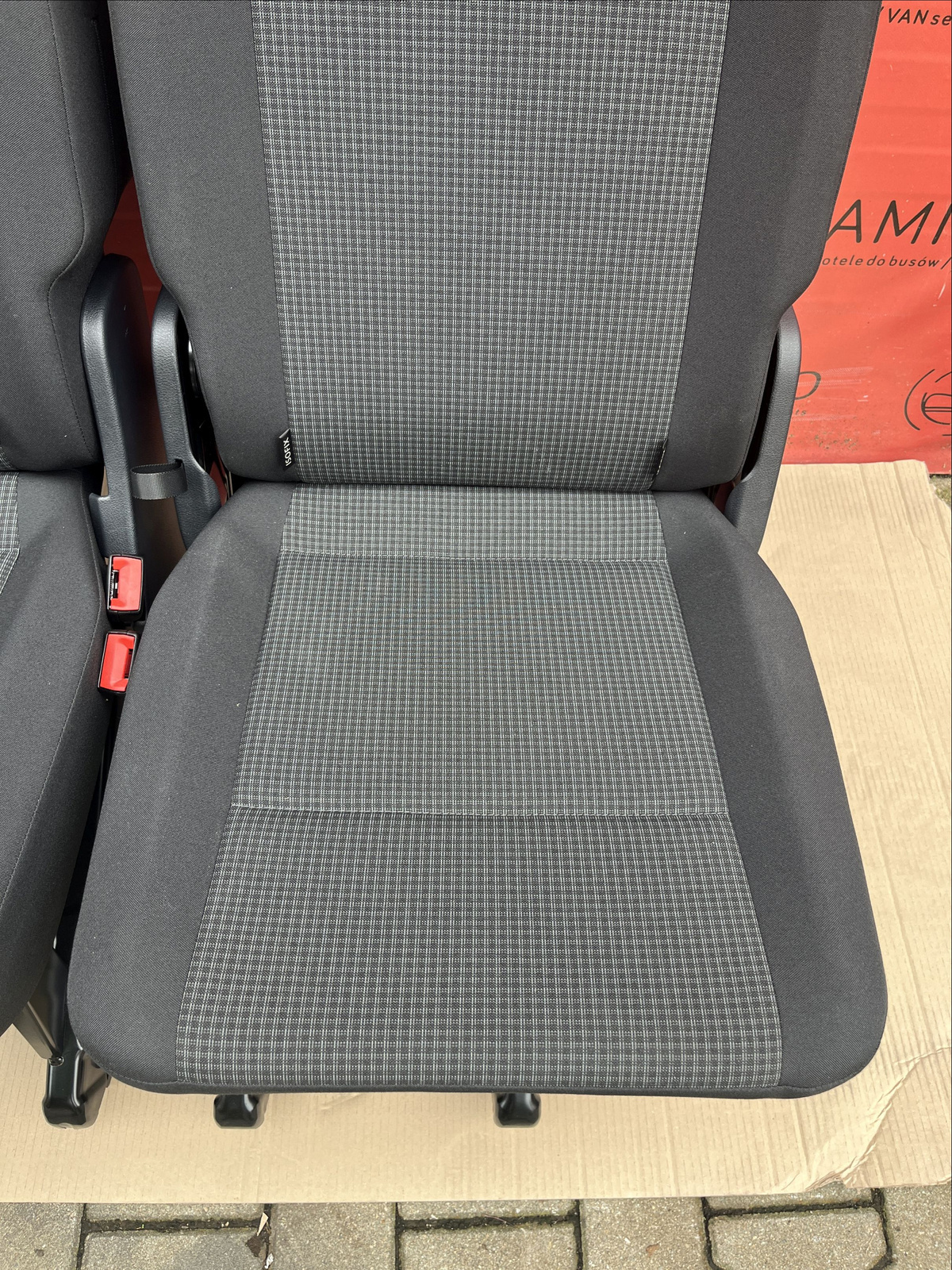 Bench rear triple seat VW T6.1 T6 Transporter Double Grid Black t5 3x single 1+1+1