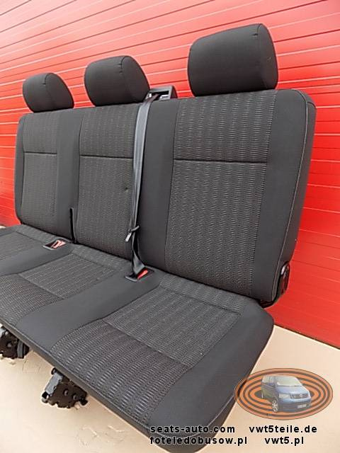 Bench rear triple seat VW T6 Transporter PANDU T5 | SET TO SECOND ROW belts moun