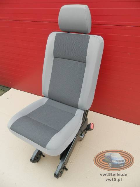 VW T5 T6 seat rear single second row Timo grey LHD | SET BELT MOUNTS