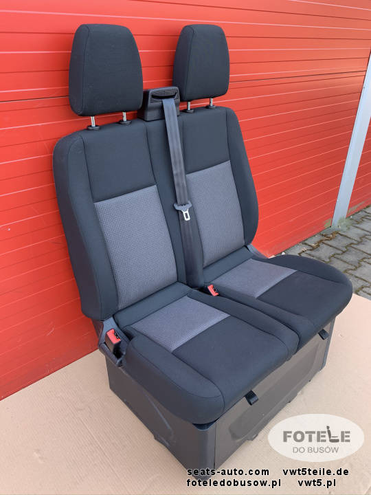 Ford Transit Custom 2017-22 double front passenger bench black Quadrant RHD