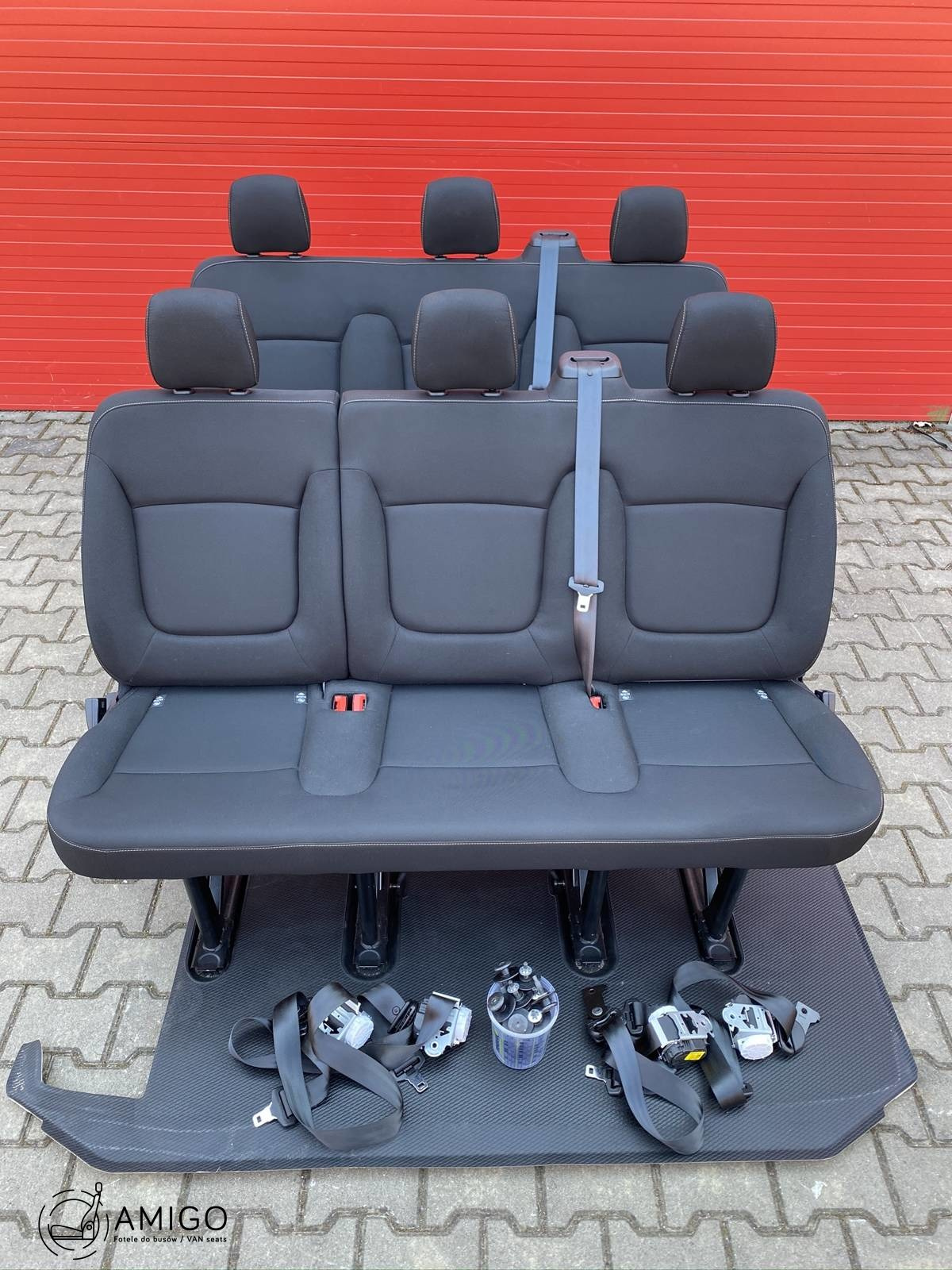 SET Seat triple bench Fiat Talento Trafic Opel Vauxhall Vivaro NV300 belts seats