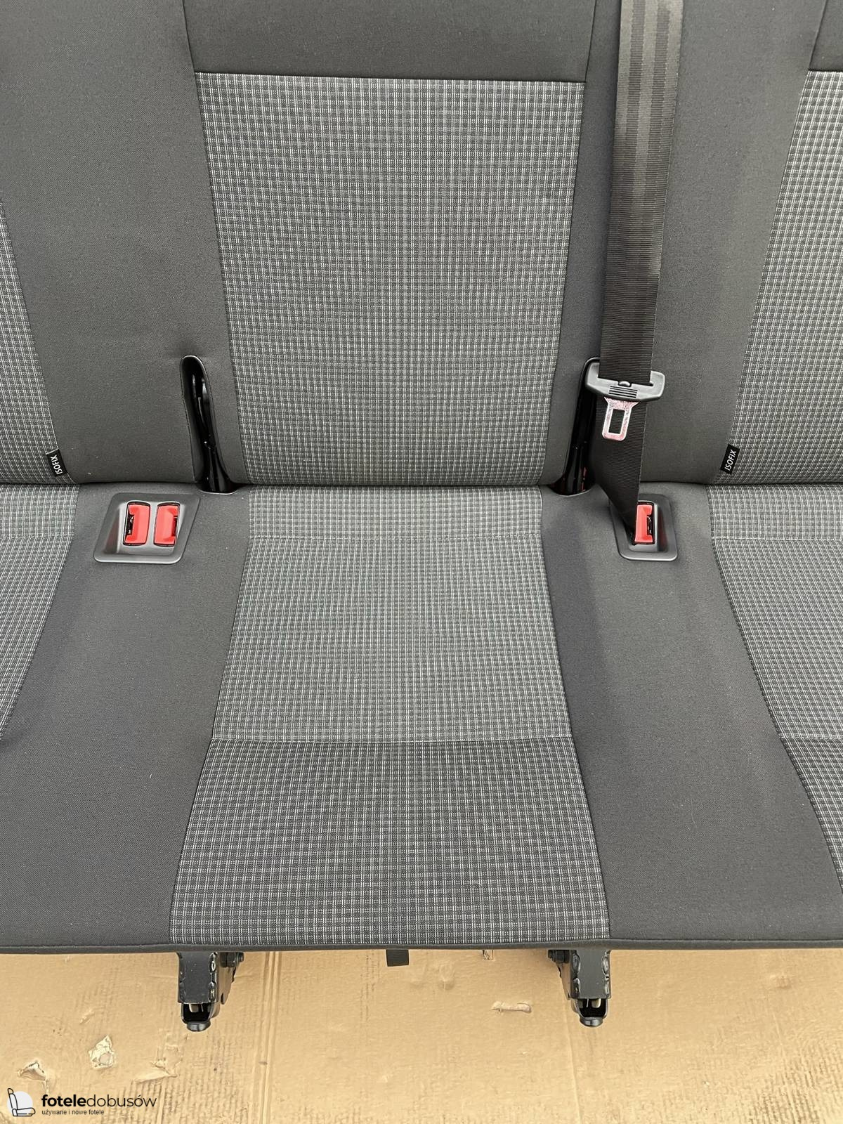 Bench rear triple seat VW T6.1 T6 Transporter Double Grid Black