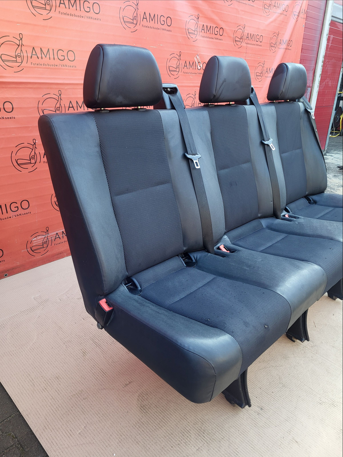 Seat Mercedes Sprinter 906 VW Crafter I 2006-2016 rear triple bench Leatherette