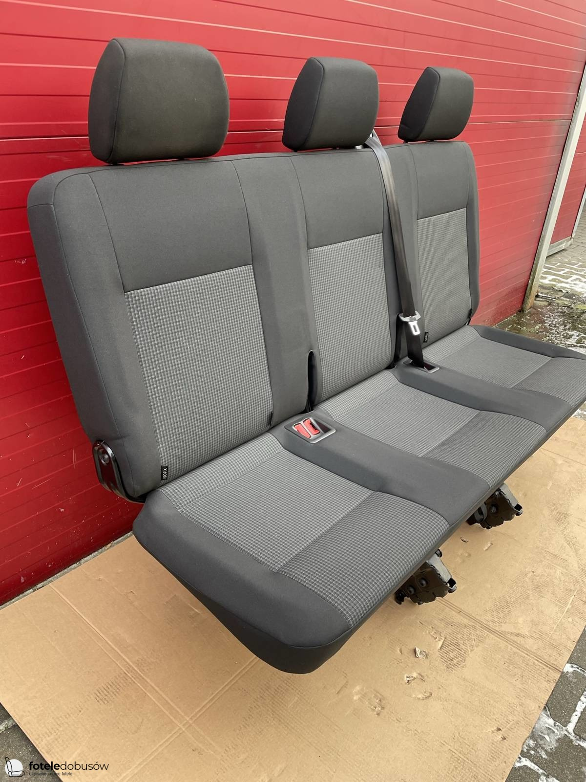Bench rear triple seat VW T6.1 T6 Transporter Double Grid Black