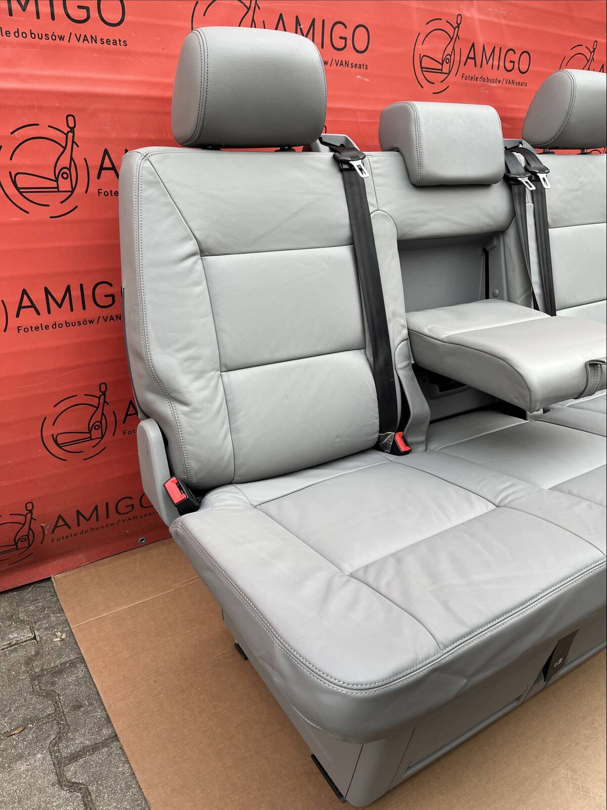 SET Driver passenger swivel Bench rear triple seat leather grey VW T5.1 T5 Multivan Caravelle