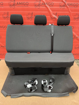 Bench rear triple seat VW T6.1 T6 DOKA Double Cab Transporter Double Grid t5