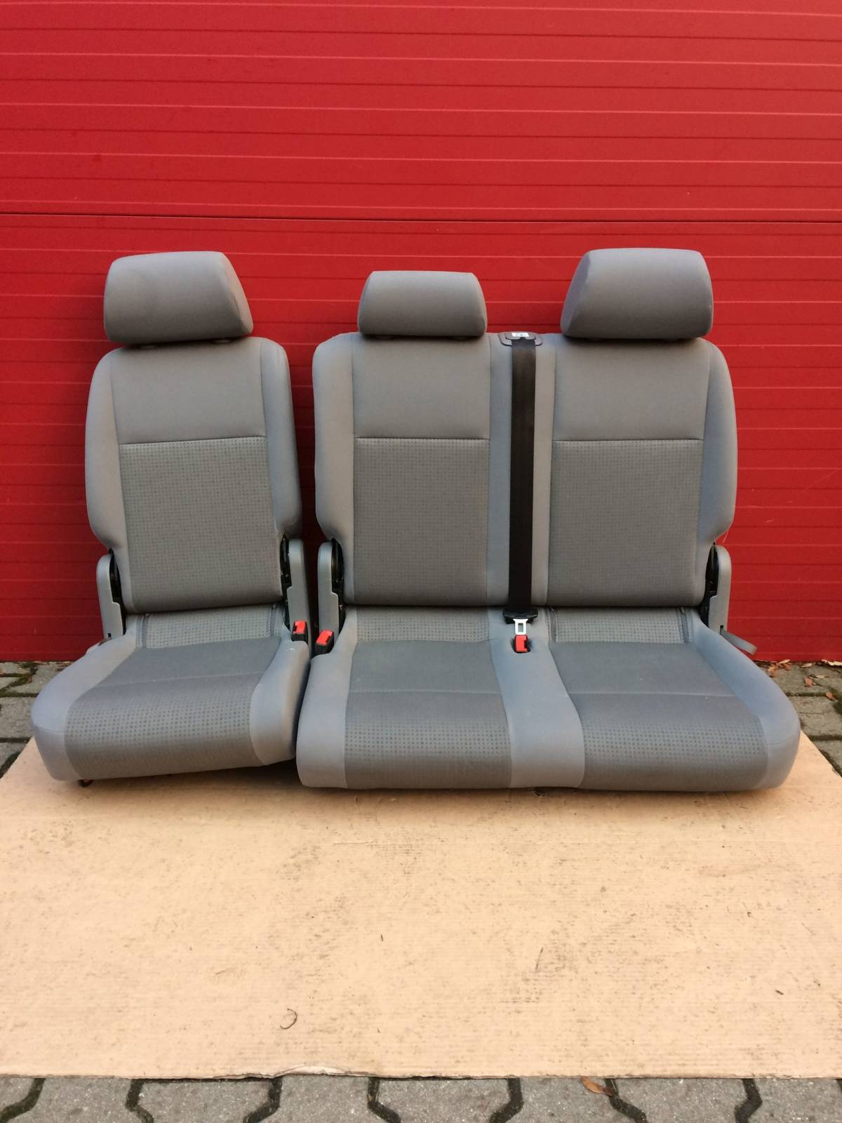 Seat rear bench double VW Caddy second row grey