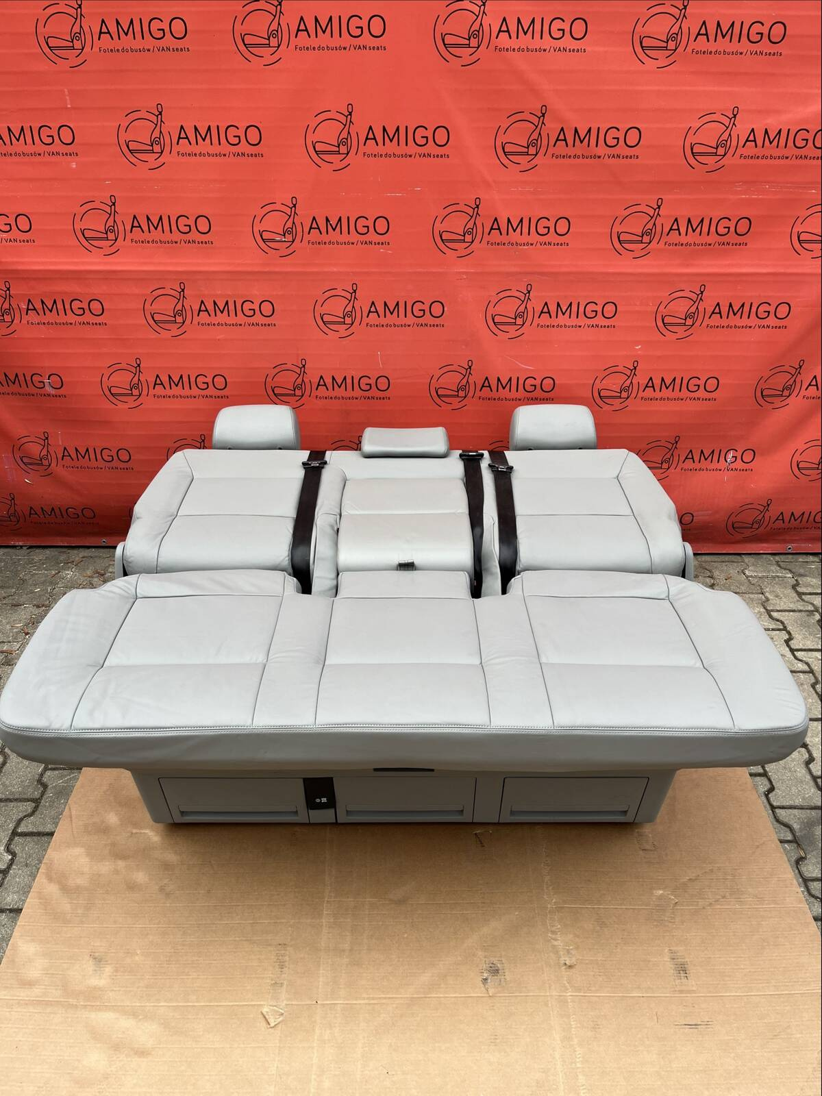 SET Driver passenger swivel Bench rear triple seat leather grey VW T5.1 T5 Multivan Caravelle