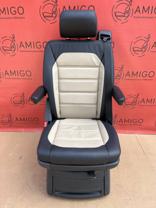 Seat VW T6 Multivan Caravelle Leather Desertbeige swivel rear T5 T6.1