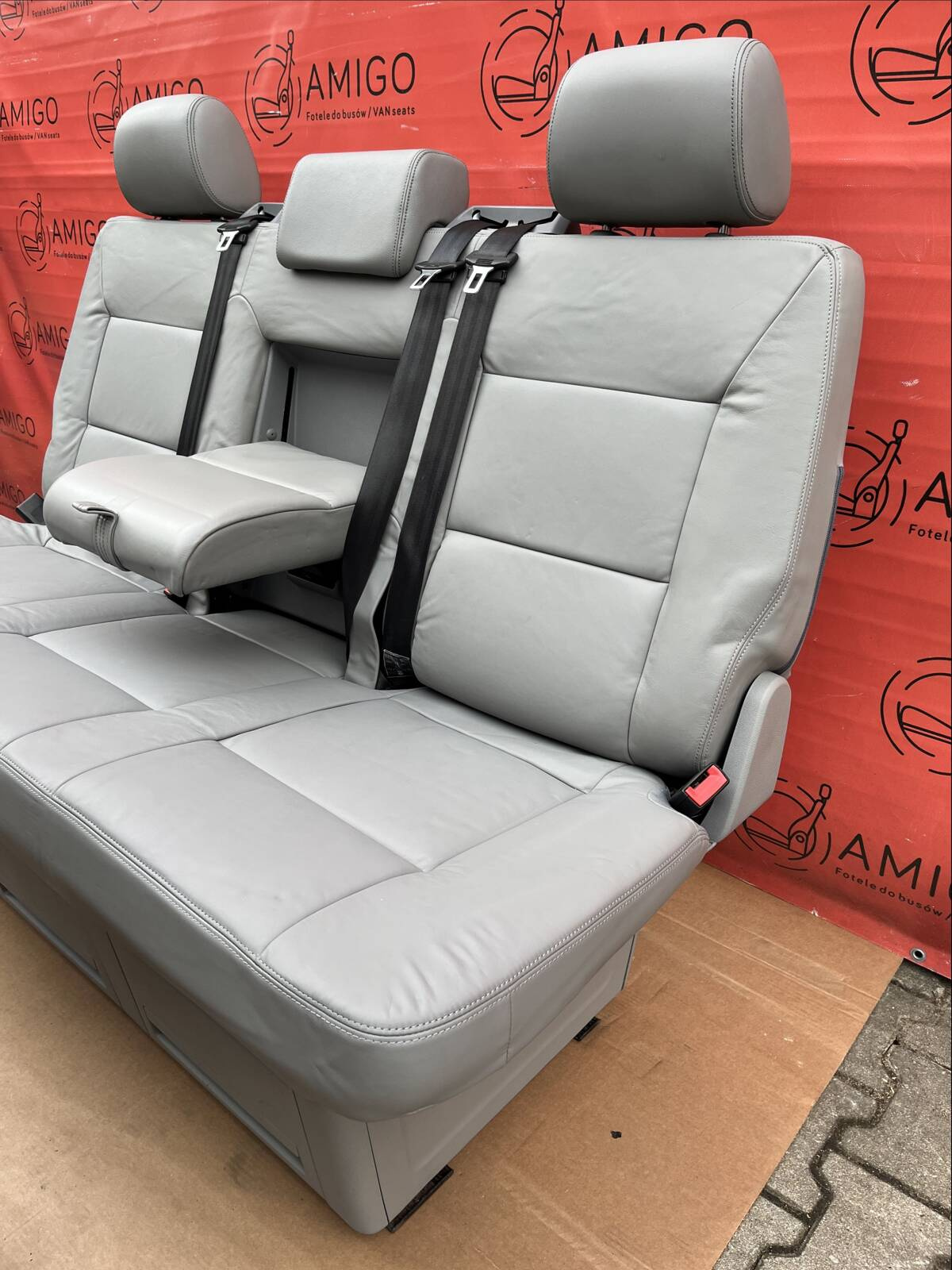 SET Driver passenger swivel Bench rear triple seat leather grey VW T5.1 T5 Multivan Caravelle