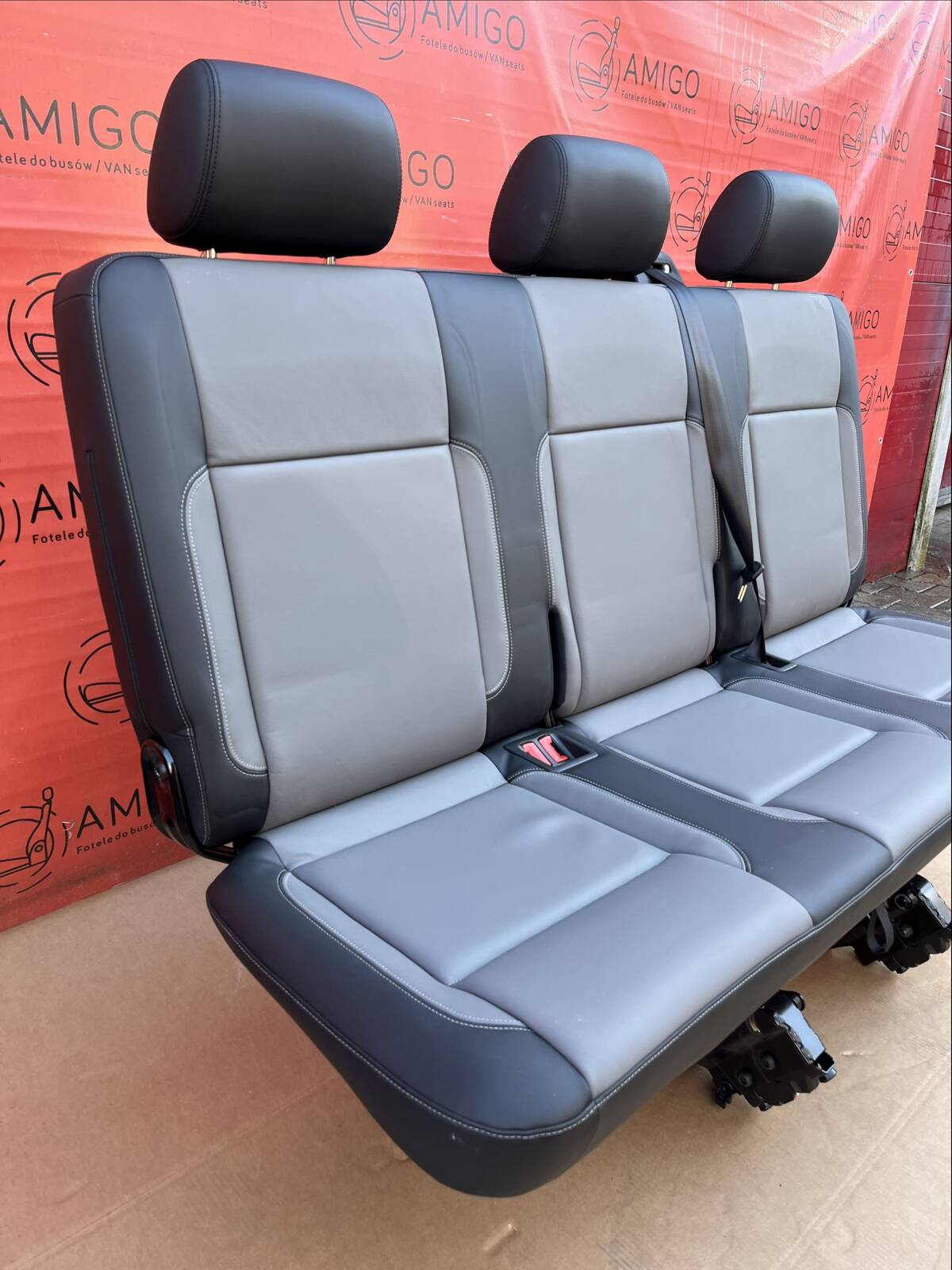 Bench rear triple seat VW T6.1 T6 Transporter Savona Leather Palladium T5