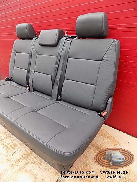Bench rear triple seat VW T5 T5.1 anthracite leather Multivan Caravelle
