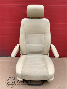 Seat VW T5 front UK passenger | EU driver Beige Leather adjustments armrests