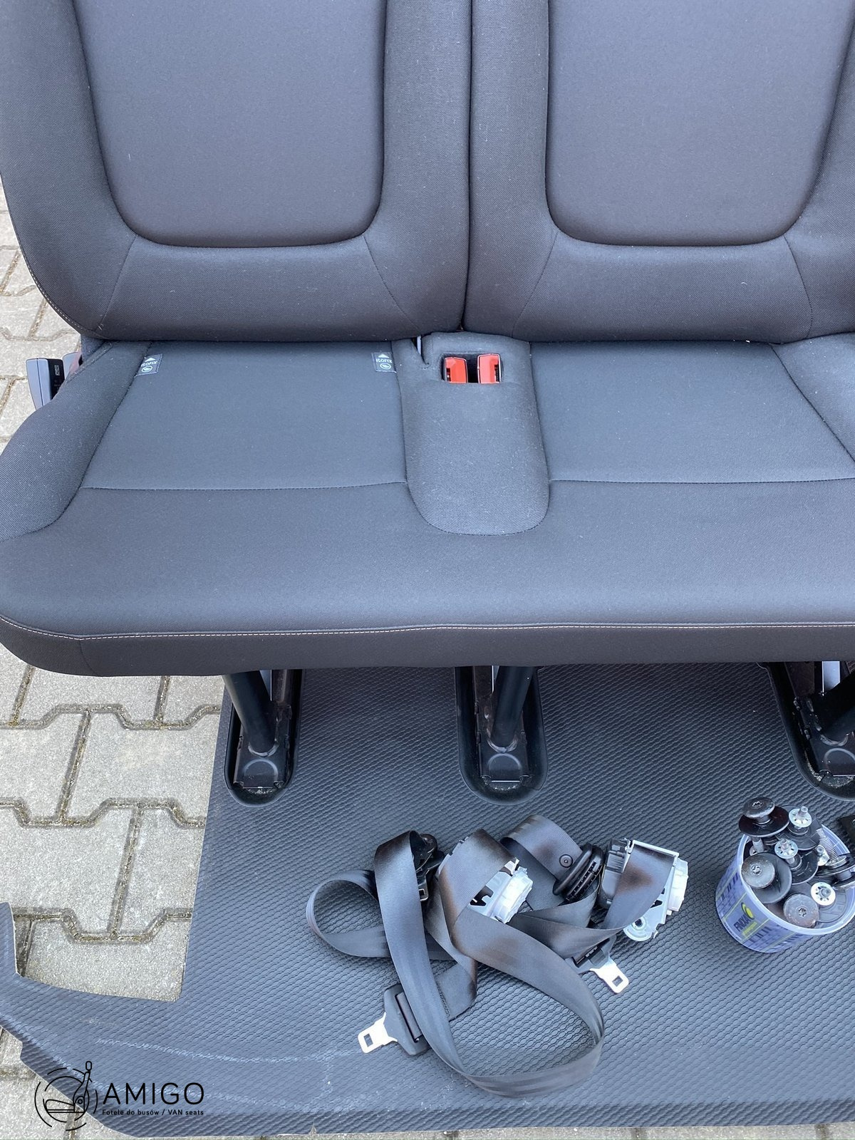 SET Seat triple bench Fiat Talento Trafic Opel Vauxhall Vivaro NV300 belts seats