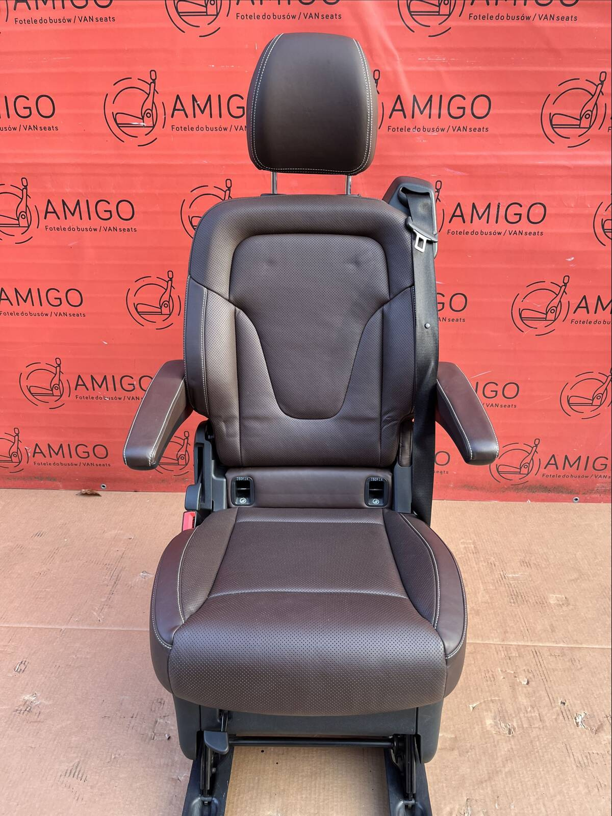 Seat single rear Mercedes V-class W447 Leather Nappa Maron Brown heated ventilated