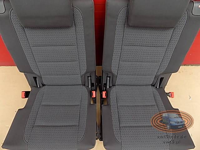 VW Touran 2003-10 rear folding seats set left right dark grey 3rd row