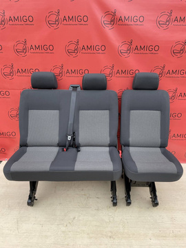 VW T5.1 T5 SET Bench rear double single seat Timo  2nd row + belts brackets RHD Isofix