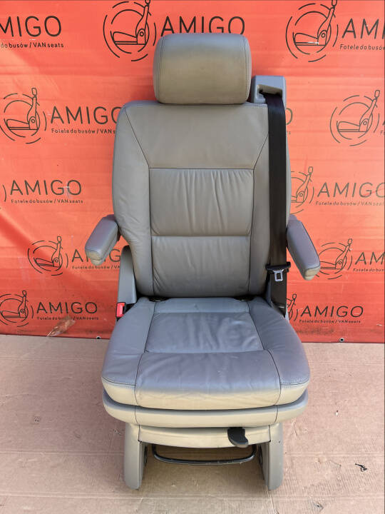 Seat single VW T5 Multivan Caravelle grey leather rear t6 swivel