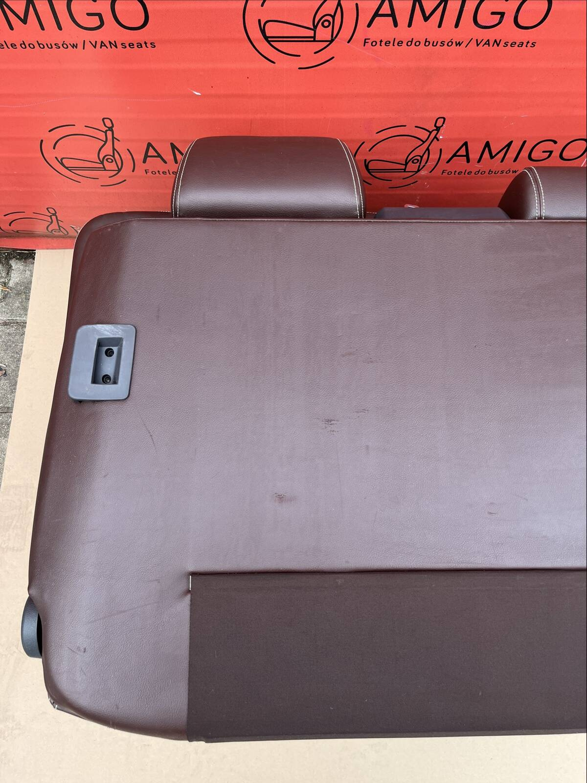 Bench rear triple seat VW T5.1 T5 dattel brown leather Multivan Caravelle t6