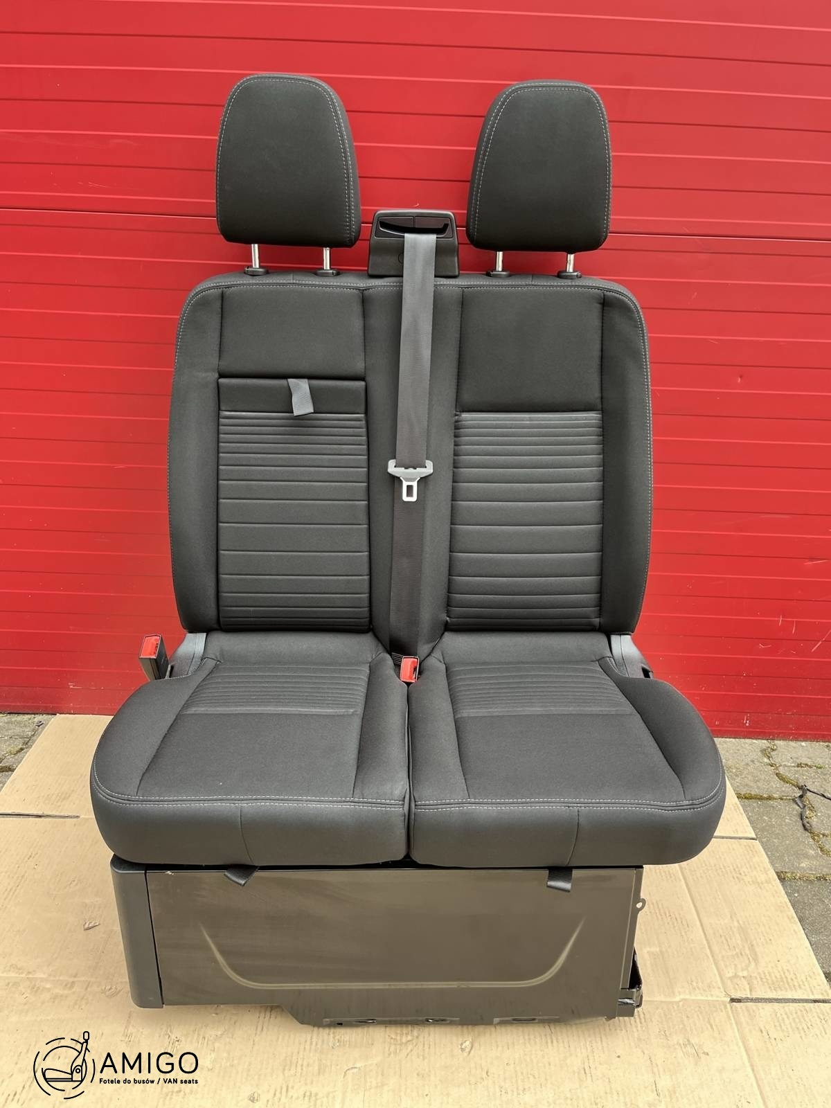 Ford Transit Custom double front passenger bench black Inroad heating RHD