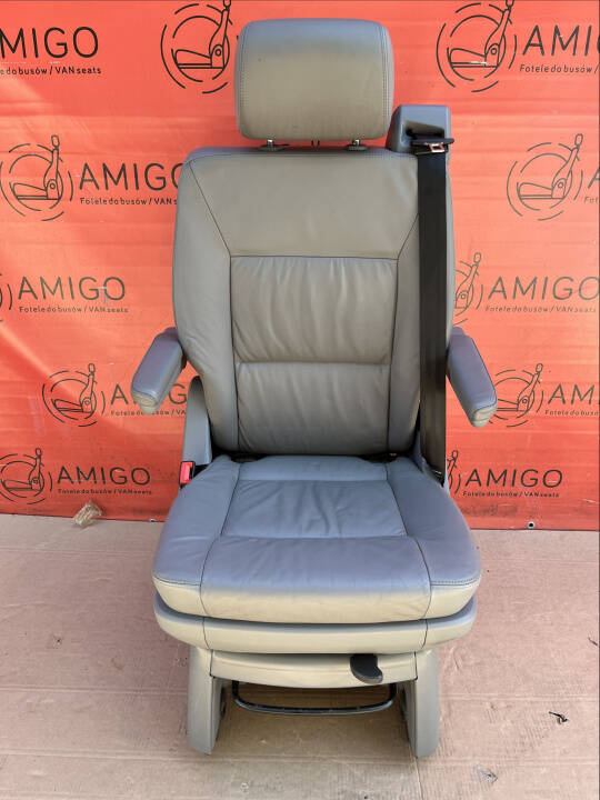 Seat single VW T5 Multivan Caravelle grey leather rear t6 swivel