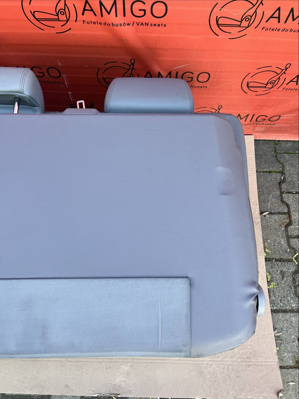 Bench rear triple seat VW T5 grey leather Multivan Caravelle t6
