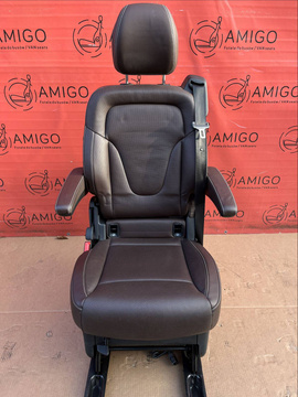 Seat single rear Mercedes V-class W447 Leather Nappa Maron Brown heated ventilated
