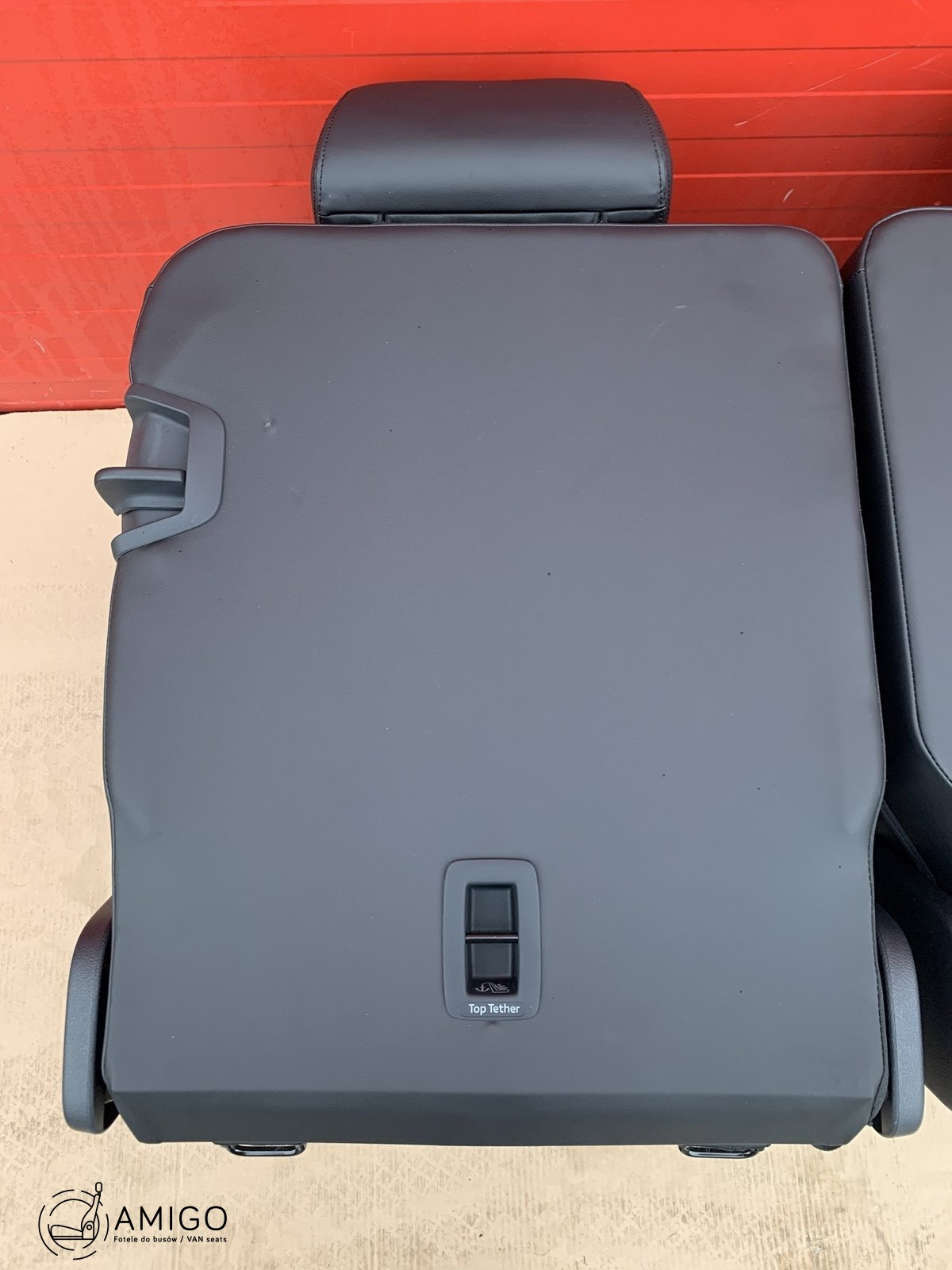 Bench rear triple seat VW T6 Transporter Titan Black leather t5 3x three single